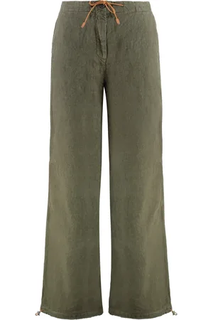 120% Lino Bukser, Dame, Grøn, 2XS, Linned, Bredbenede linnedbukser