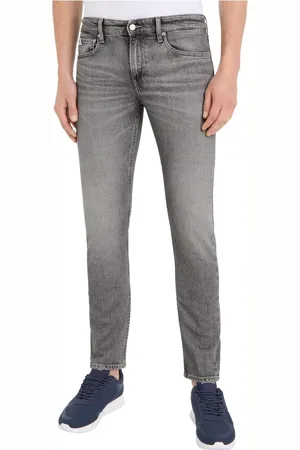 Calvin Klein Jeans, Herre, Grå, W34 L32, Denim, Grå Denim Slim-fit Jeans