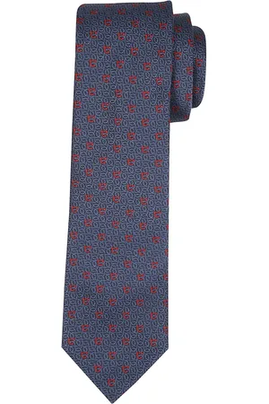 Salvatore Ferragamo Tilbehør, Herre, Blå, ONE SIZE, Silke Jacquard Slips