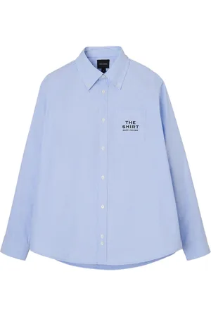 Marc Jacobs Bluser & Skjorter, Dame, Blå, M, Uld, Stribet Skjorte - Stilfuldt Mode Essential