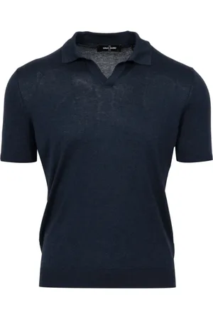 Gran Sasso Strik, Herre, Blå, 3XL, Silkeblå T-shirt og Polo Kollektion