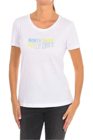 North Sails Top, Dame, Hvid, XL, Bomuld, Kortærmet T-shirt med Ribhals