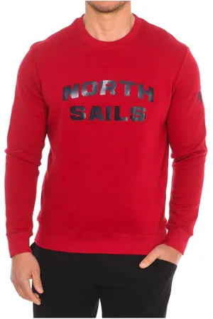 North Sails Sweathshirts & Hoodies, Herre, Rød, L, Nylon, Ribbet Rund Hals Sweatshirt