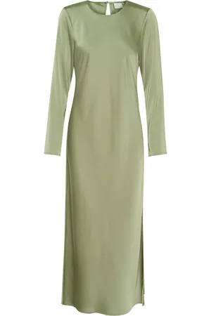 Kaffe Kjole, Dame, Grøn, 3XL, Uld, Elegant Grøn Kjole med Lange Ærmer