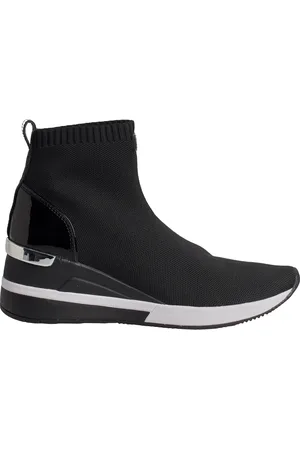 Michael Kors Sko, Dame, Sort, 39 EU, Uld, Høje sokkesneakers med patent hæl