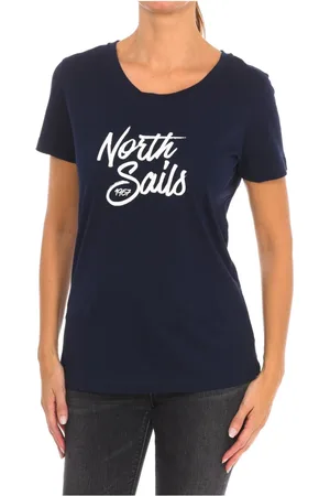 North Sails Top, Dame, Blå, S, Bomuld, Kortærmet T-shirt med Ribhals