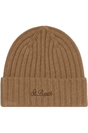 MC2 SAINT BARTH Tilbehør, Herre, Brun, ONE SIZE, Uld, Broderet Kamel Beanie