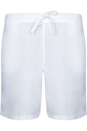 120% Lino Shorts, Herre, Hvid, S, Linned, Hvide Linned Bermuda Shorts