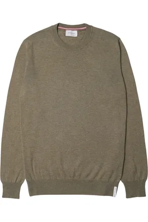 BROOKSFIELD Strik, Herre, Grøn, L, Bomuld, Bomuld Langærmet Ribstrikket Sweater