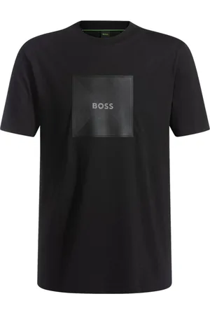HUGO BOSS Top, Herre, Sort, L, Bomuld, Grafisk Logo Tee i Sort Bomuld Jersey