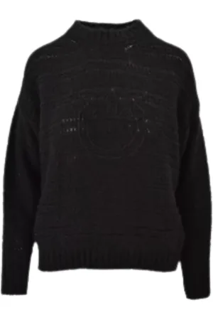 Pinko Strik, Dame, Sort, XS, Uld, Love Birds Sweater Sort