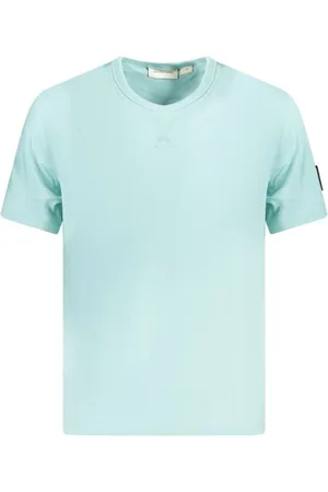 Calvin Klein Top, Herre, Grøn, S, Bomuld, Grøn Bomuld Crew Neck T-Shirt med Logo