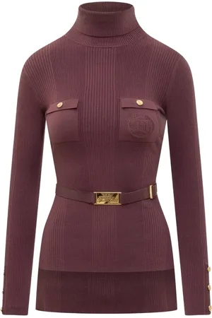Elisabetta Franchi Strik, Dame, Rød, L, Uld, Stilfulde Sweaters til enhver lejlighed