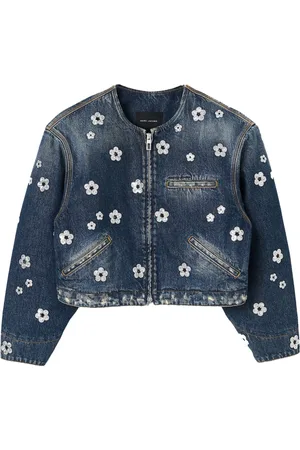 Marc Jacobs Jakke, Dame, Blå, XS, Bomuld, Paillet Daisy Cropped Jakke
