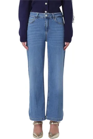Liu Jo Jeans, Dame, Blå, W31, Uld, Stilfulde Wide Leg Blå Jeans