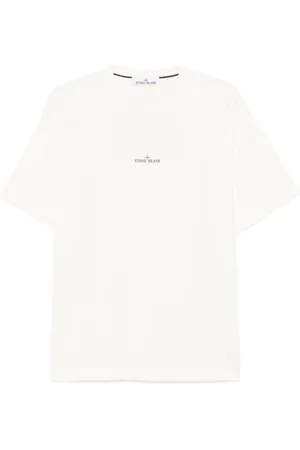 Stone Island Top, Herre, Hvid, S, Bomuld, Camo Print Crewneck T-Shirt Hvid