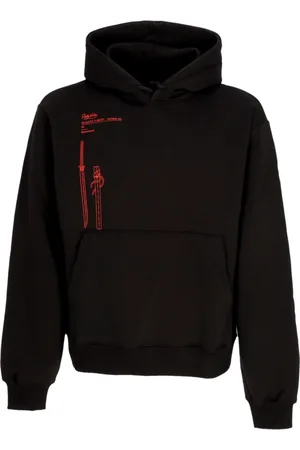 DOLLY NOIRE Sweathshirts & Hoodies, Herre, Sort, S, Bomuld, Sort Sweatshirt med Kontur Hættetrøje