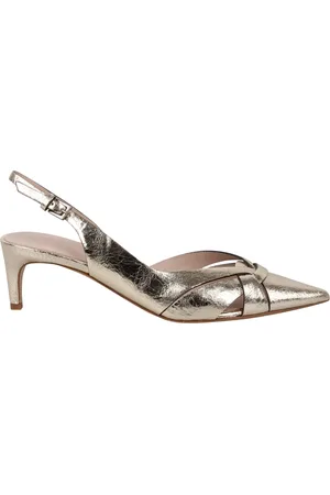 ROBERTO DEL CARLO Sko, Dame, Gul, 37 1/2 EU, Læder, Knækket Læder Stiletto Hæl Slingback Sko
