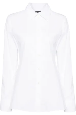 Jacquemus Bluser & Skjorter, Dame, Hvid, M, Bomuld, Hvid Skulpturer Bluse Button-Up Skjorte