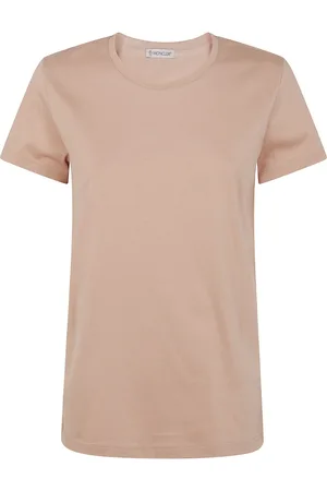 Moncler Top, Dame, Lyserød, M, Bomuld, Afslappet Bomuld T-shirt