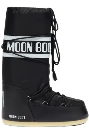 Moon Boot Sko, Dame, Sort, 35 EU, Nylon, Sorte ikonstøvler med vandtæt nylon