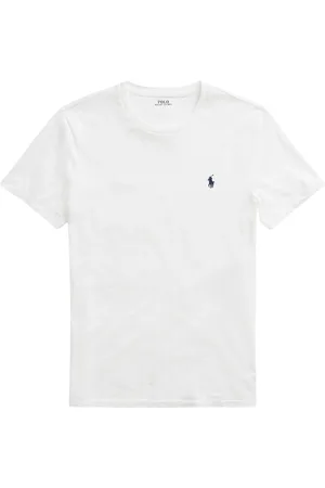 Ralph Lauren Top, Herre, Hvid, M, Bomuld, Custom Slim-Fit Bomulds T-shirt