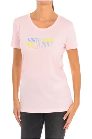 North Sails Top, Dame, Lyserød, L, Bomuld, Kortærmet T-shirt med Ribhals