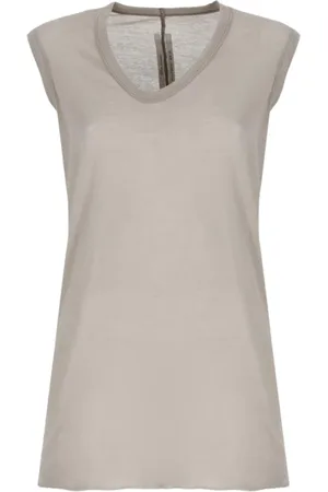 Rick Owens Top, Dame, Grå, M, Grå Asymmetrisk Top