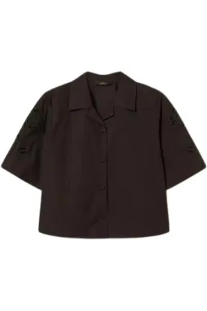 Twin-Set Bluser & Skjorter, Dame, Sort, M, Poplin Dame Skjorte