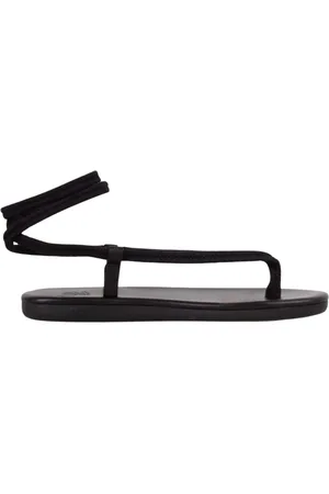 Ancient Greek Sandals Sko, Dame, Sort, 36 EU, Læder, Flettet lædersandal med velcrolukning