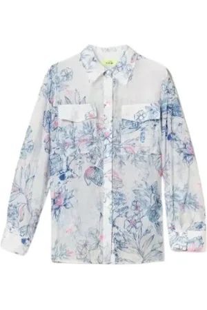 Twin-Set Bluser & Skjorter, Dame, Flerfarvet, M, Organza, Blomstret skjorte kvinde