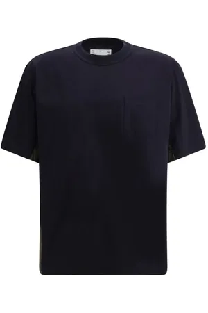 SACAI Top, Herre, Blå, M, Bomuld, Moderne bomuldst-shirt med lommer