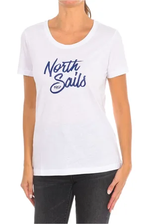 North Sails Top, Dame, Hvid, L, Bomuld, T-shirt med korte ærmer og ribhalsudskæring