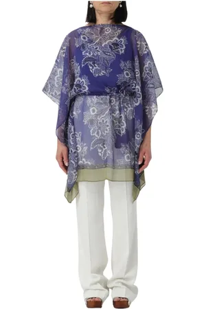 Etro Jakke, Dame, Flerfarvet, ONE SIZE, Blomstret Silke Tunika