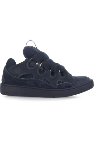 Lanvin Sko, Herre, Blå, 46 EU, Læder, Blå Læder Sneakers med Åndbare Detaljer