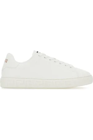 VERSACE Sko, Dame, Hvid, 38 1/2 EU, Uld, Stilfulde Sneakers til et Trendy Look