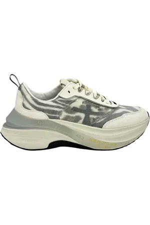Premiata Sko, Dame, Hvid, 36 EU, Nylon, Zebra Print Hævede Sneakers
