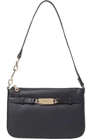 Twin-Set Taske, Dame, Sort, ONE SIZE, Uld, Sort skuldertaske med lynlåslukning