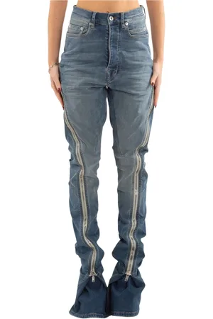 Rick Owens Jeans, Dame, Blå, W28, Banana Jeans i Washed Bolan Stil