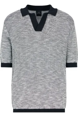 Armani Exchange Top, Herre, Flerfarvet, XS, Bomuld, Kortærmet Polo Skjorte Blå Hvid