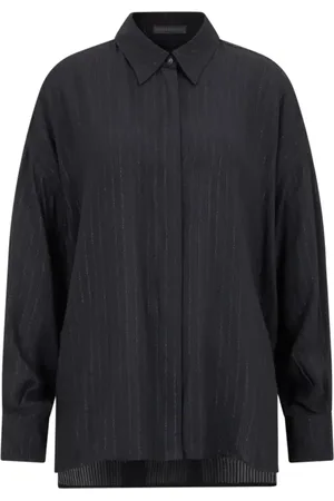 Drykorn Bluser & Skjorter, Dame, Sort, M, Oversized Bluse med Rygfrynser