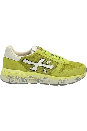 Premiata Sko, Dame, Gul, 43 EU, Nylon, Mick Lime Sneaker Nylon Ruskind Tå