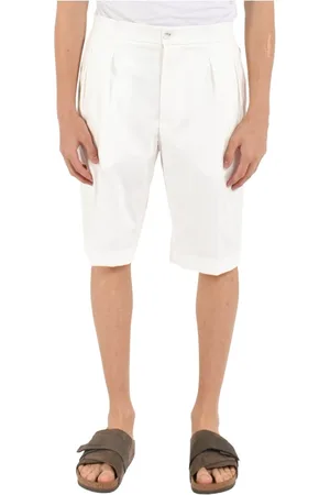 Patrizia Pepe Shorts, Herre, Hvid, M, Læder, Viskose Bermuda shorts med skjult lukning