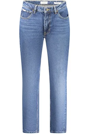 Guess Jeans, Dame, Blå, W25, Bomuld, Blå Bomuld Mom Jeans Vasket Effekt
