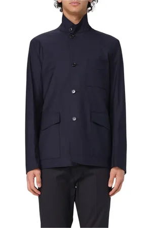 Paul Smith Jakke, Herre, Blå, XL, Uld, Moderne HighNeck Blazer