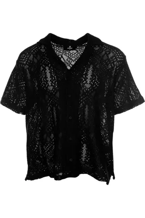Represent Skjorte, Herre, Sort, XL, Uld, Kortærmet skjorte med klassisk krave