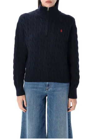 Ralph Lauren Strik, Dame, Blå, S, Bomuld, Dametøj Strikvarer Hunter Navy Ss25