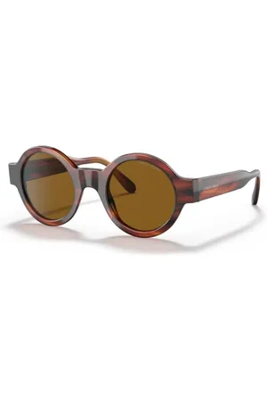 Giorgio Armani Tilbehør, Dame, Brun, 47 MM, Vintage-inspirerede runde solbriller
