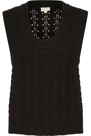 Part Two Strik, Dame, Sort, M, Bomuld, Sort Strik Top Radkapw Wa Strik