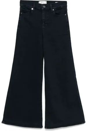 Frame Jeans, Dame, Sort, W28, Crop Palazzo Bukser til afslappede dage